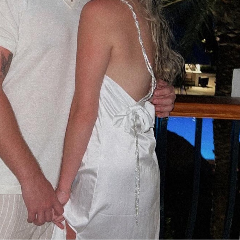 White maxi dress